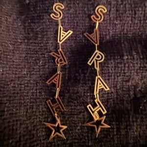 K Kane Gold Letter Earrings